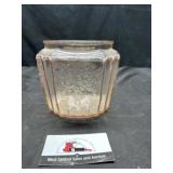 Pink depression glass jar- no lid