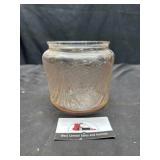 Pink depression glass jar - no lid