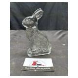 Vintage glass rabbit candy holder