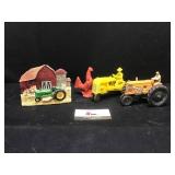 Auburn Tractor, Iron Chicken, Napkin Holder