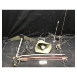 Speaker, antennas and flags Speaker, antennas and flags