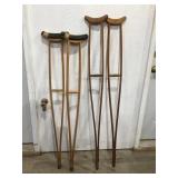 Wood crutches