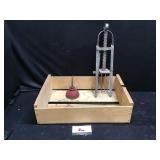 Wood Crate, Mole Trap and Oil Can Wood Crate, Mole Trap and Oil Can