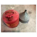 Metal fuel can and funnel