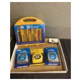 Tape measures and ratcheting driver set