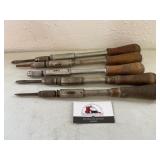 Vintage Push Pull  Ratcheting Screwdrivers-