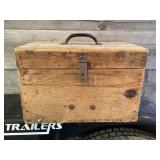 Wooden Toolbox and Miscellaneous Hardware