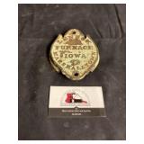 Cast iron Lennox furnace plate / Marshalltown Iowa