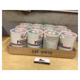 Sealed case of metal oil can banks