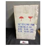 White painted 36 in ceiling fan