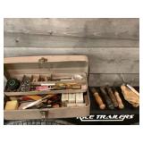 Metal toolbox with misc tools