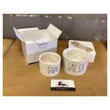 Rae Dunn salsa snd guac set