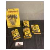 Tape measures and wood boring set