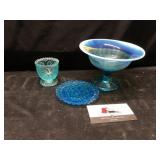 Blue glassware
