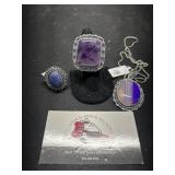 Size 7 Amythest and Lapis, Multi Onyx Necklace