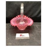 Fenton hobnail glass basket