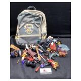 Harry potter backpack and figurines