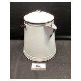 White enamel coffee pot