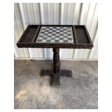 Marble chest board with wood table