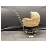 Vintage wicker baby stroller