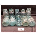 Blue ball and atlas mason jars