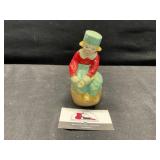 Cast Iron Dutch Boy on Barrel Still Bank