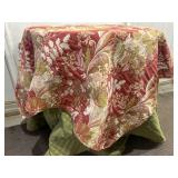 Particle board table and tablecloth
