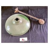Vintage metal green enamel light and bracket