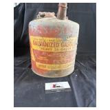 Galvanized gas can