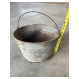 Bent galvanized bucket
