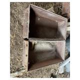 Primitive metal industrial bins