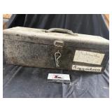 Vintage metal Allis-Chalmers tractor toolbox