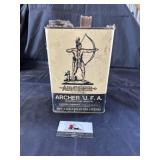 Metal Archer oil can
