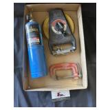 Bernzomatic, tape measure, and c clamp