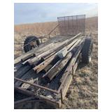 Lowboy trailer with miscellaneous posts
