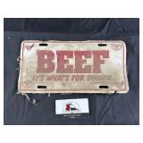 Metal BEEF license plate