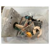Tote of Paint and Drywall Tools