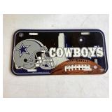 Plastic cowboys license plate