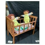 Cabbage Patch dolls andDoll bed approximately 13