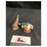 Pheasant and duck salt and pepper shakers