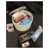 Wicker sewing basket