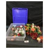 Tote of artificial flowers