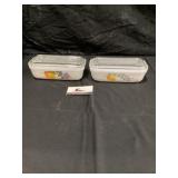 Fire king refrigerator, dishes