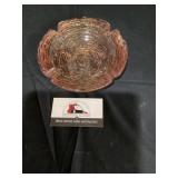 Mid-century, modern anchor, hocking glass, amber