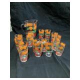 Mid-century modern pitcher and glasses