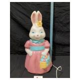 Blow molded rabbit, approximately 25 inches tall