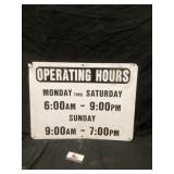 Metal sign 24 x 18 tall