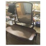 Oak dresser with mirror approximately 20 x 40 x