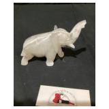 Vintage white Onyx quartz elephant