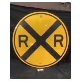 Metal railroad sign 36 inches across